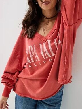 WE THE FREE➕NWT Venice V-Neck Graphic Sweatshirt